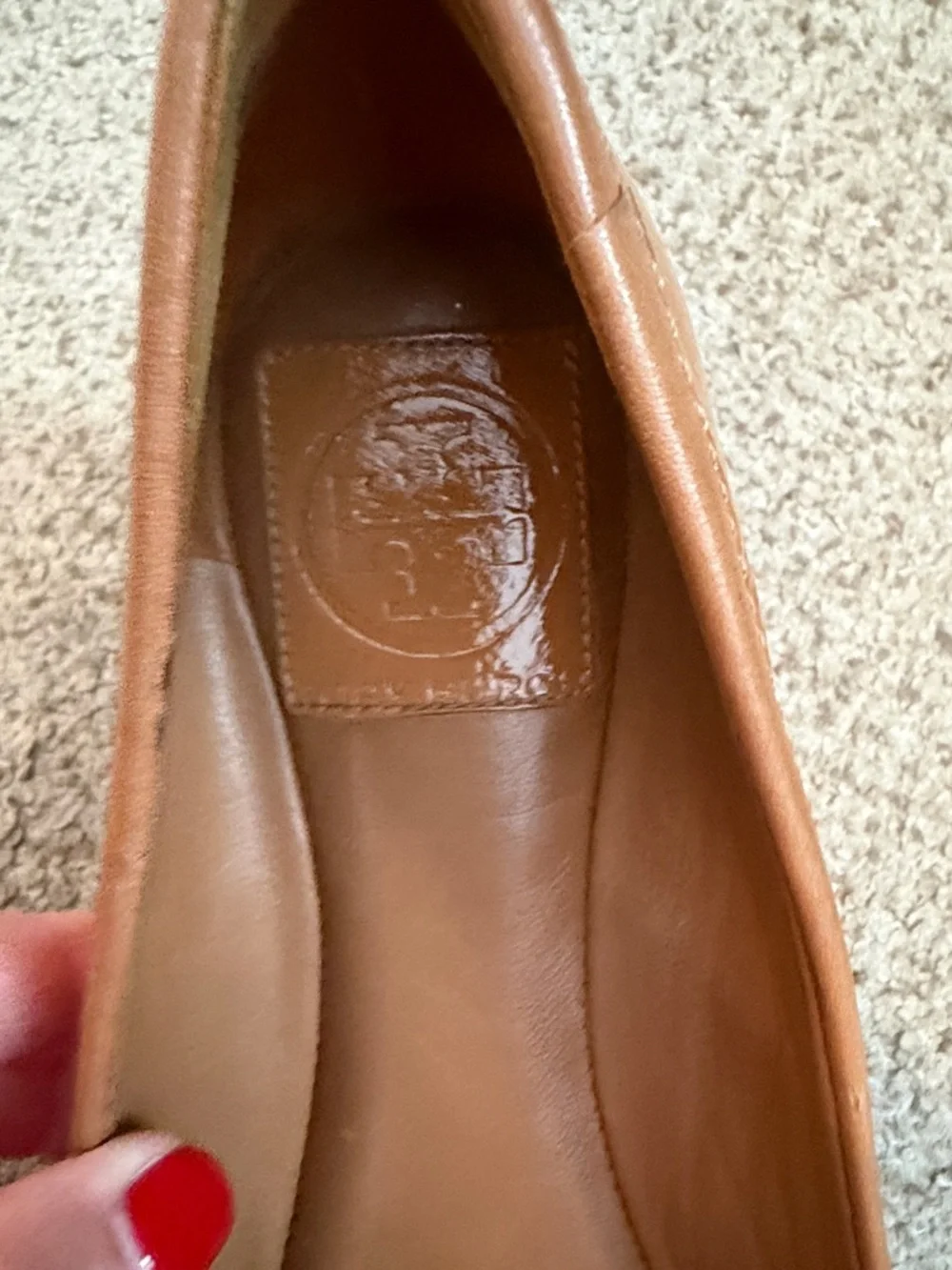 Tory Burch Royal Tan Patent Leather Ballet Flats, 8